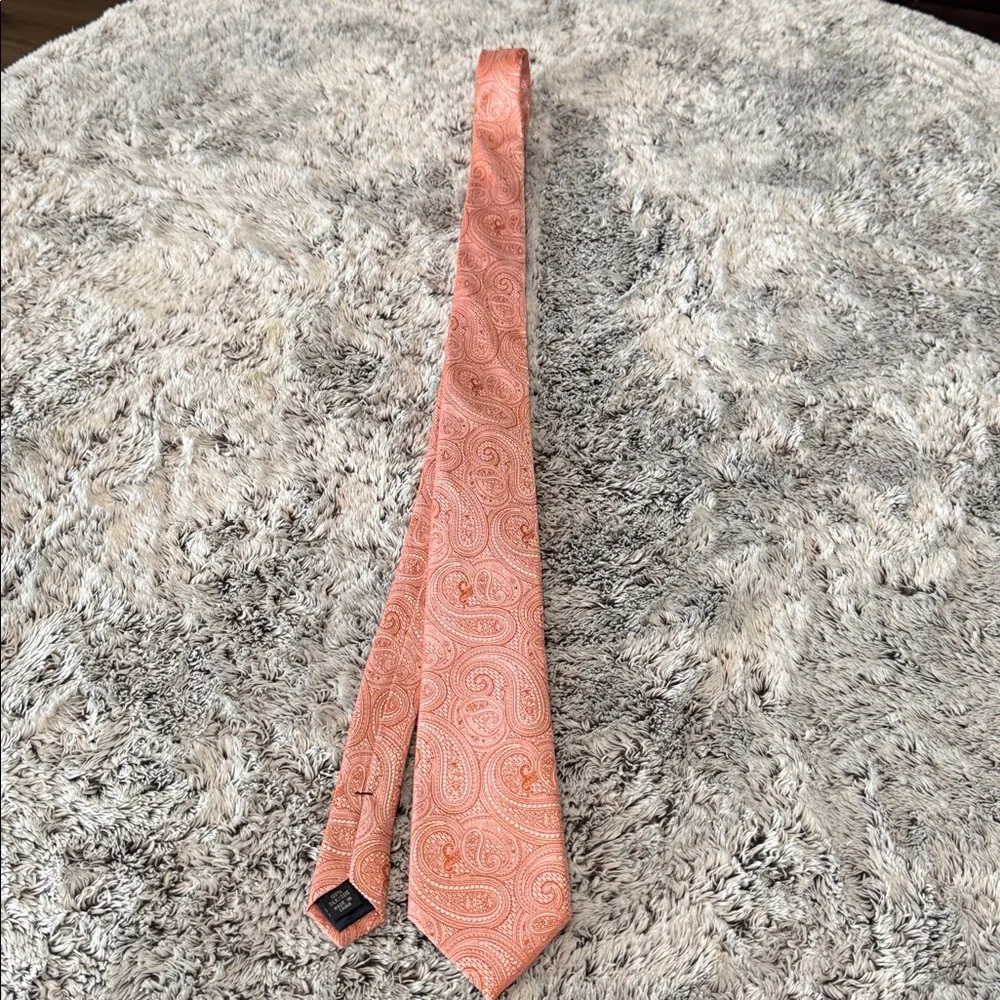 Michael‎ Kors Men's Orange Rich Texture Paisley 100% Silk Neck-Tie Formalwear